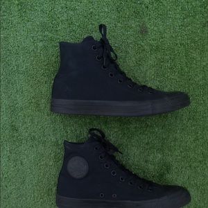 Converse all black high tops